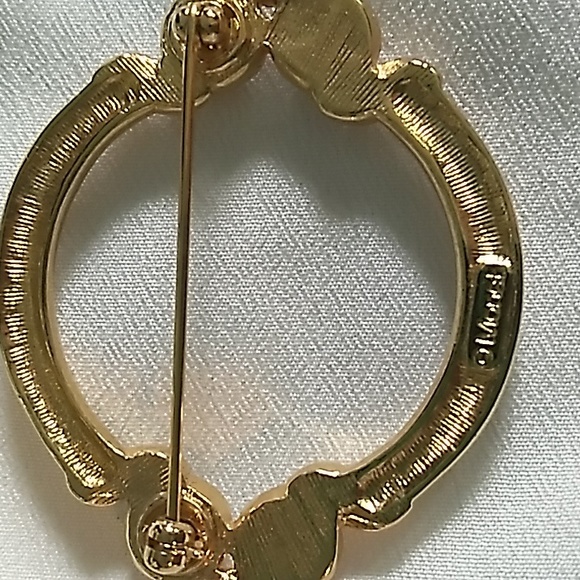 VINTAGE Pearl Gates Gold Tone Brooch by Monet - Picture 13 of 16